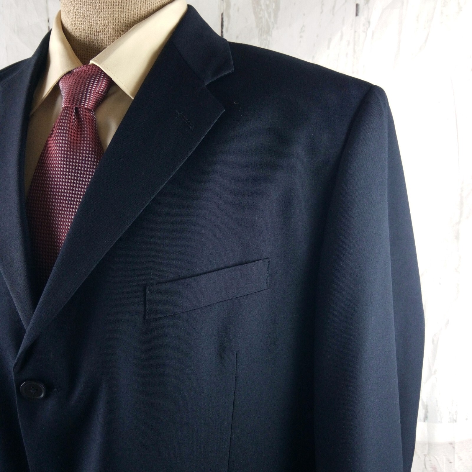 Circo La Moda 48R 3 Button Navy Blue Suit Jacket Blazer
