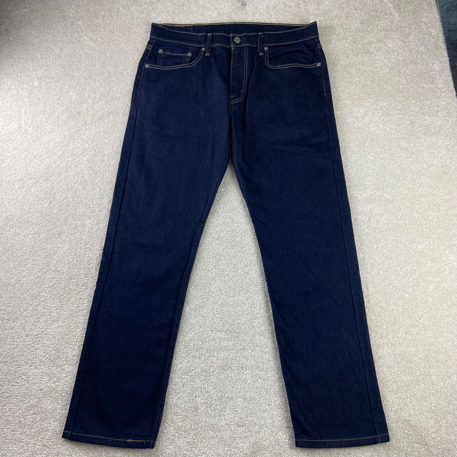 Levi’s 502 Regular Taper Mens 33×32 (Fits35x31) Dark Blue Stretch Denim Jeans