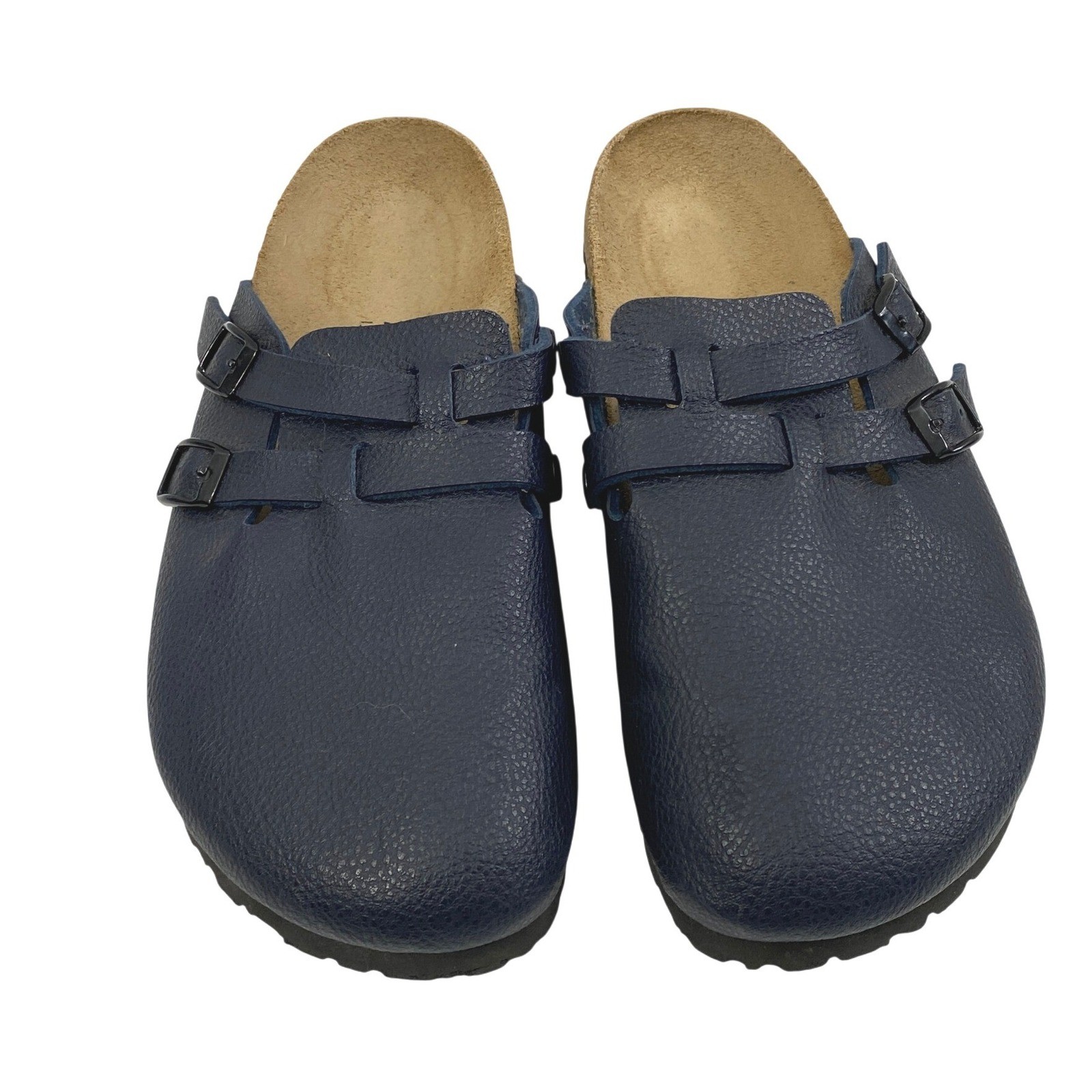 Birkenstock Birki’s Clogs W 9 / M 7 Maria Navy Blue Pebble Double Buckle Leather