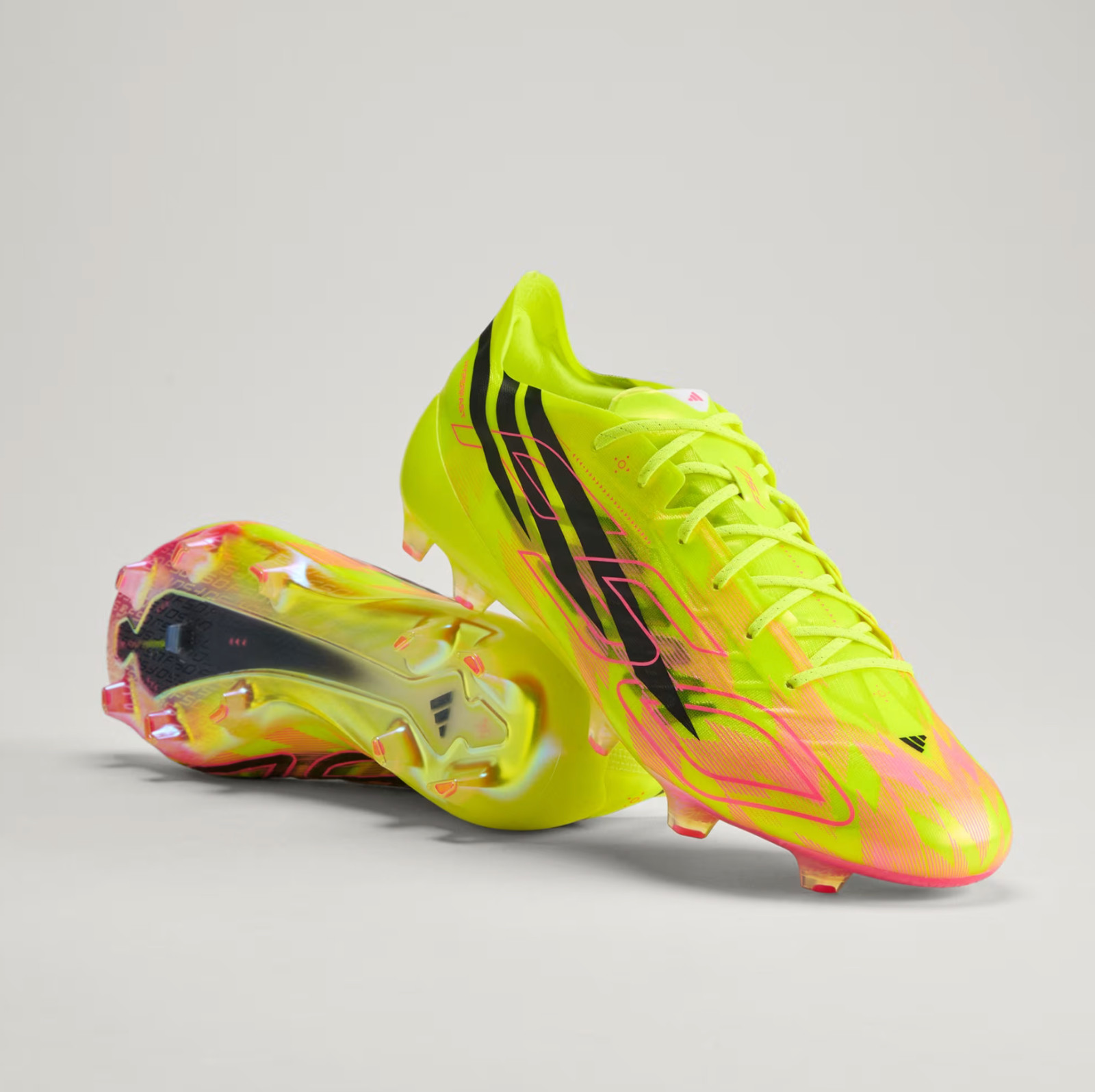 Adidas F50 Hyperfast Evo Firm Ground Soccer Cleats Unisex Yellow Sneakers KJ6106
