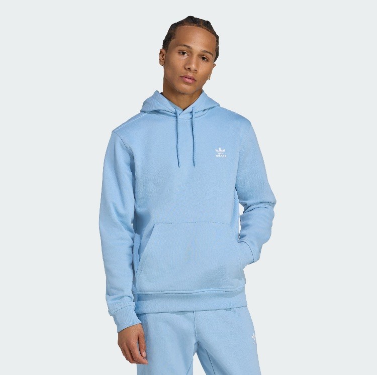 Adidas men Trefoil Essentials Hoodie blue Small New w/tags