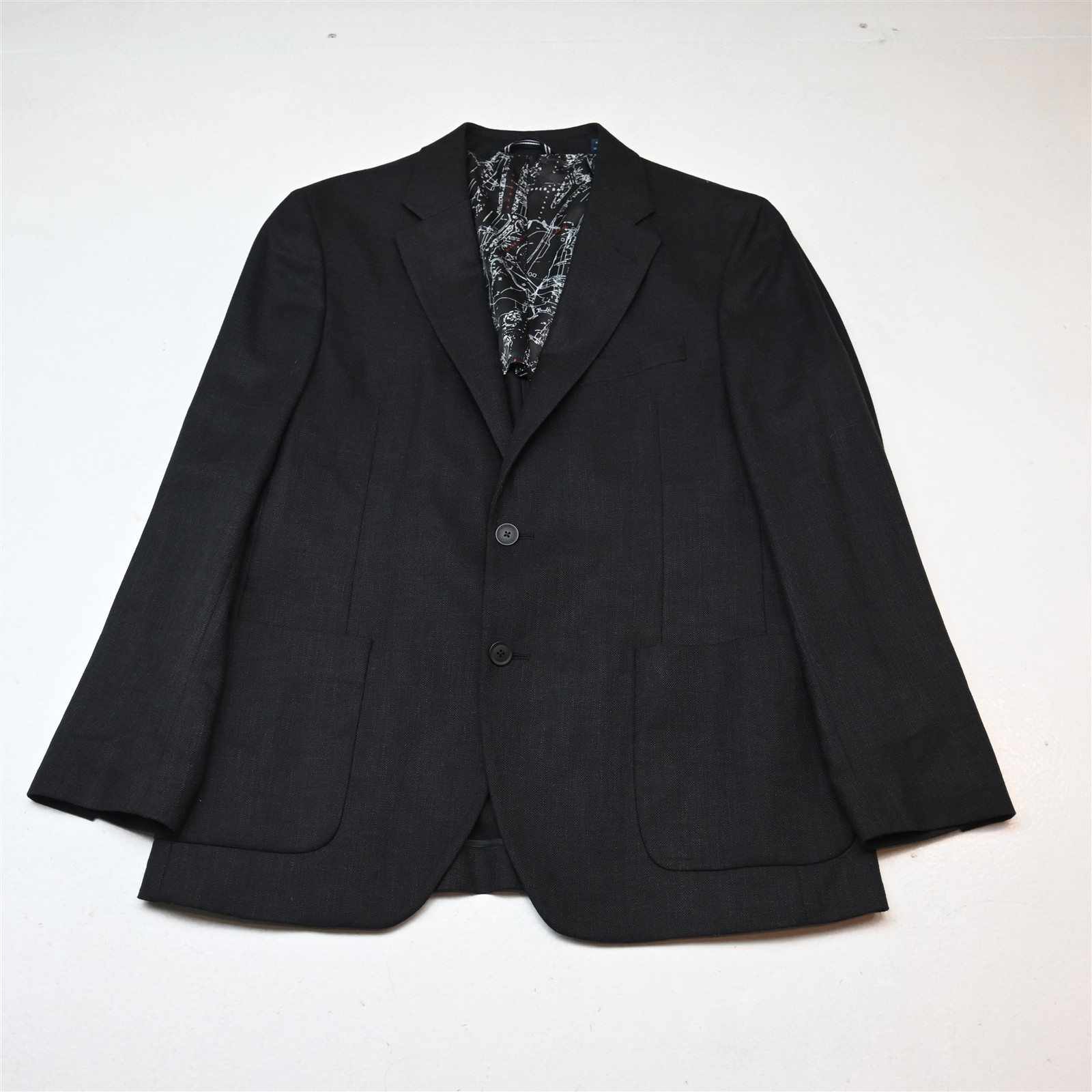 NEW Nautica 40R Black Linen Blend Soft Shoulder Mens Blazer Jacket Sport Coat