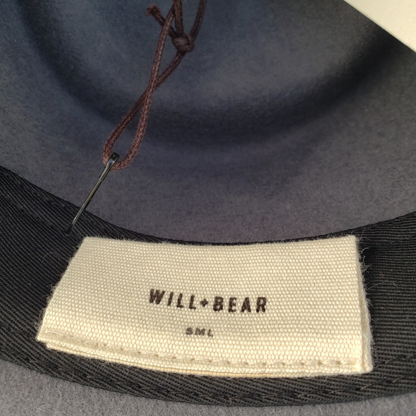 Will & Bear Calloway Ash Wide Brim 100%Wool Unisex Hat Small Gray Fedora Rancher