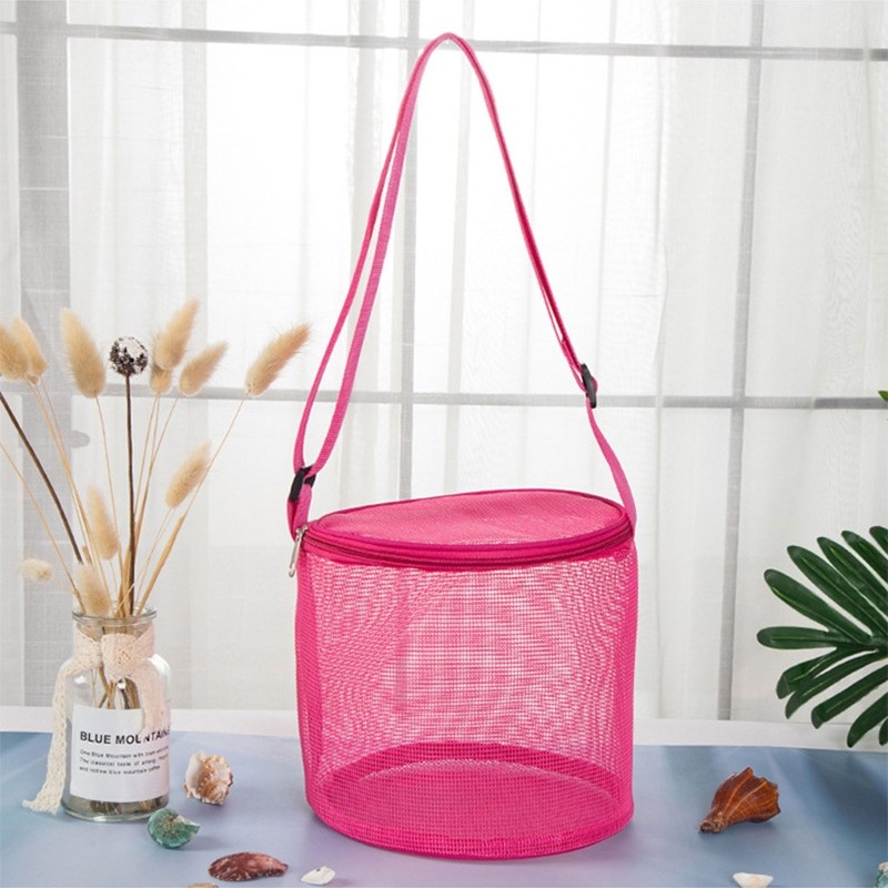 Hangable Swimming Beach Bucket Bag Child Bath Bag Pool Toy Storage Shoulder Bag