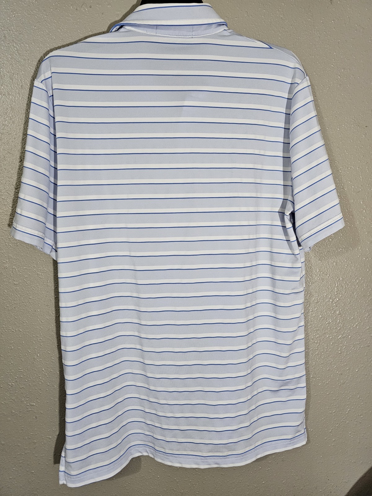 RLX Ralph Lauren Blue White Striped Polo Shirt Button Short Sleeve Men’s S