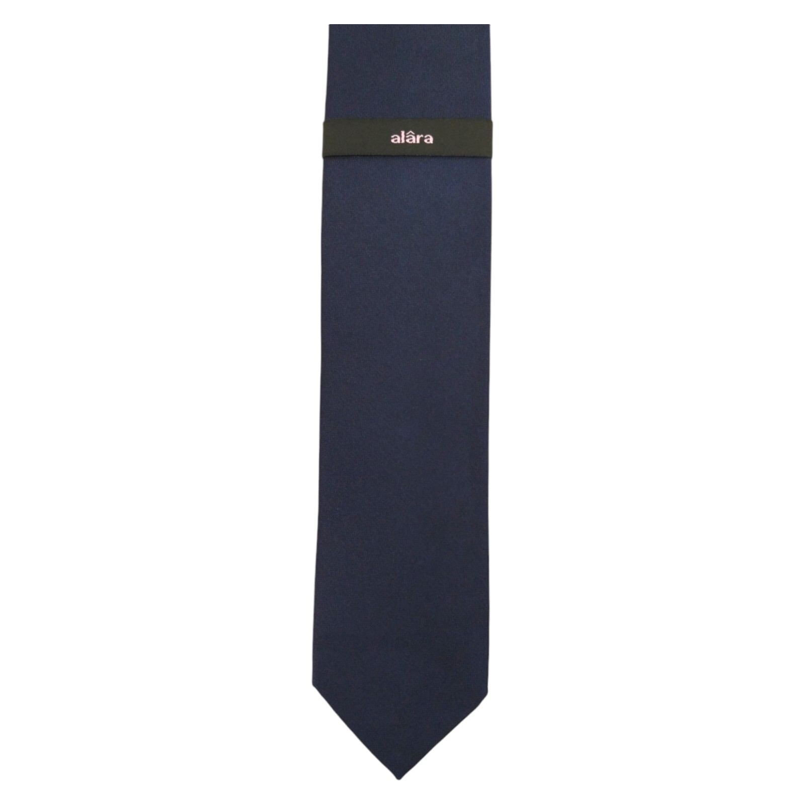 ALARA Mens Navy Blue Silk Tie 2.75 Solid Slim Woven Designer Dress Necktie $80