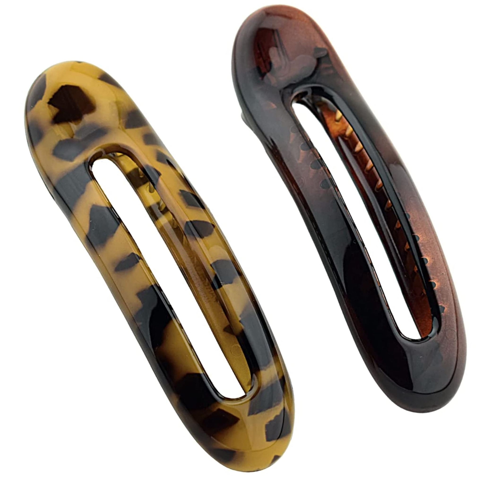Parcelona French Oval Slider Large 4.75″ Celluloid Side Hair Claw Clips(2 Pcs)