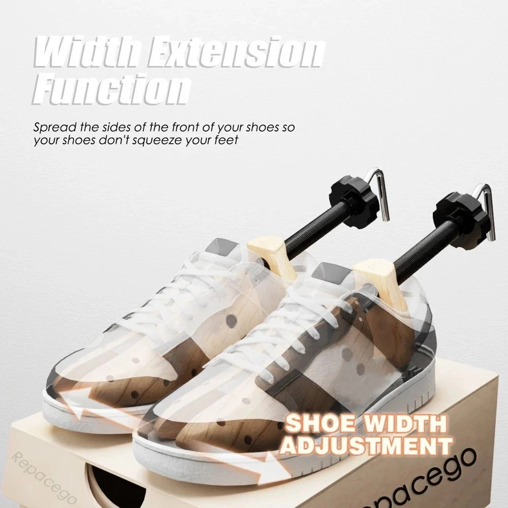 2-Way Wooden Adjustable Shoe Stretcher Expander Men Women Boot Size US 5-13
