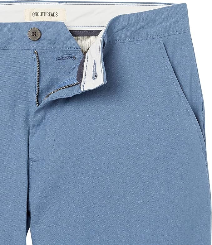 MEN’S SLIM FIT 11″ LIGHTWEIGHT COMFORT STRETCH OXFORD SHORT SIZE 34″ – Blue