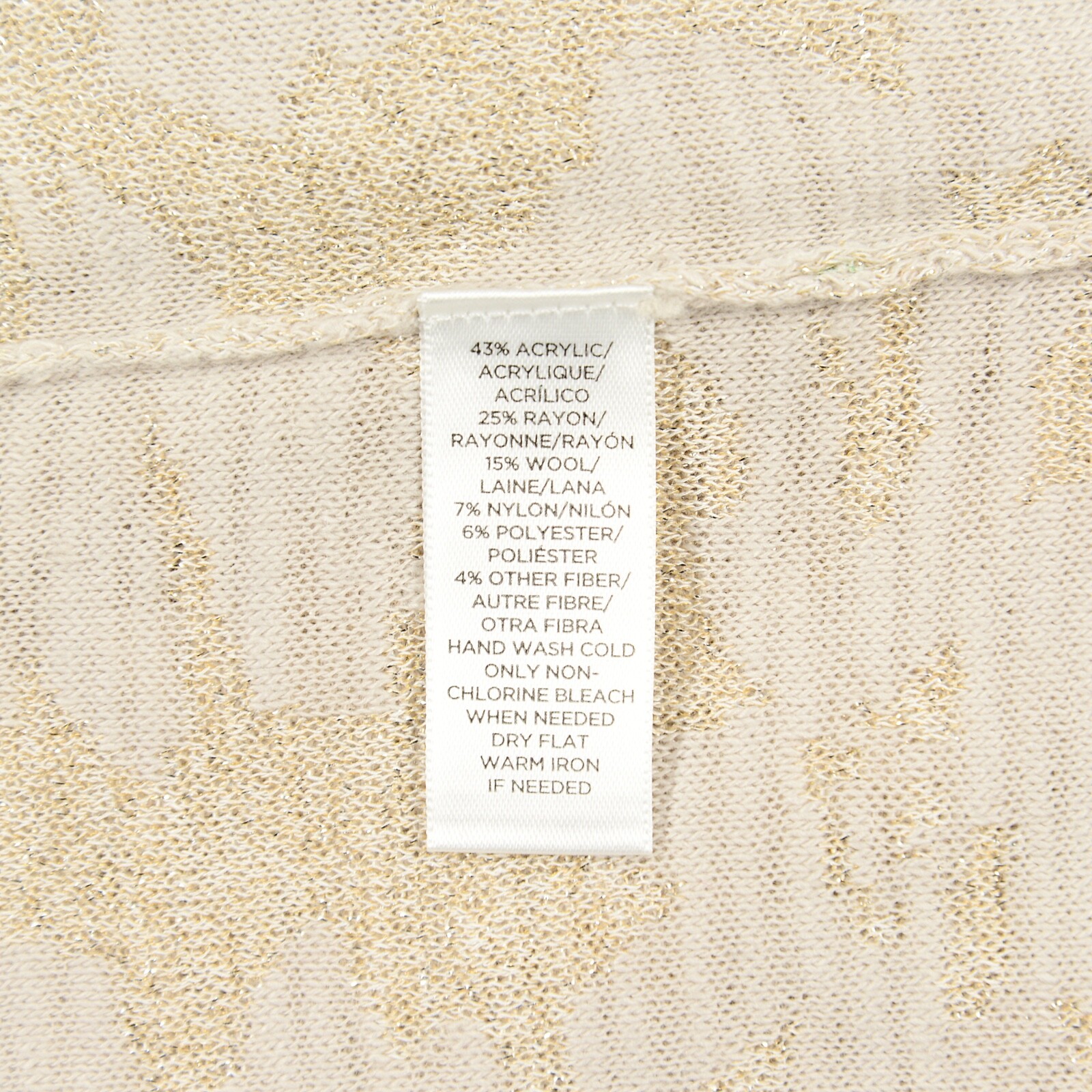 LOFT Petites SP Sweater Feminine Shimmery Gold Rayon Wool Poly Side Vents Ribbed