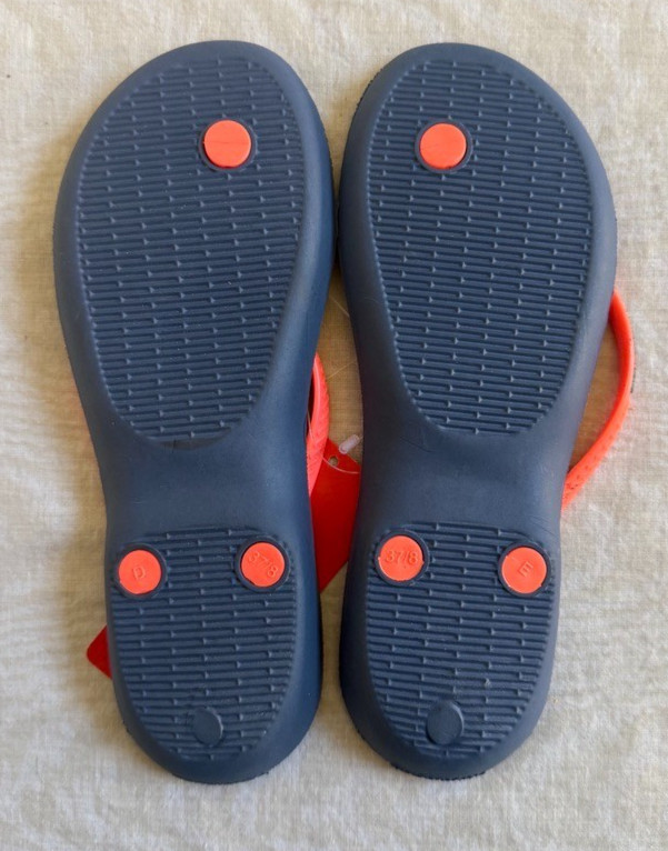 Havaianas Slim Flip Flops Indigo Blue Coral Women’s 7/8 EU 37/38 NWT Brazil