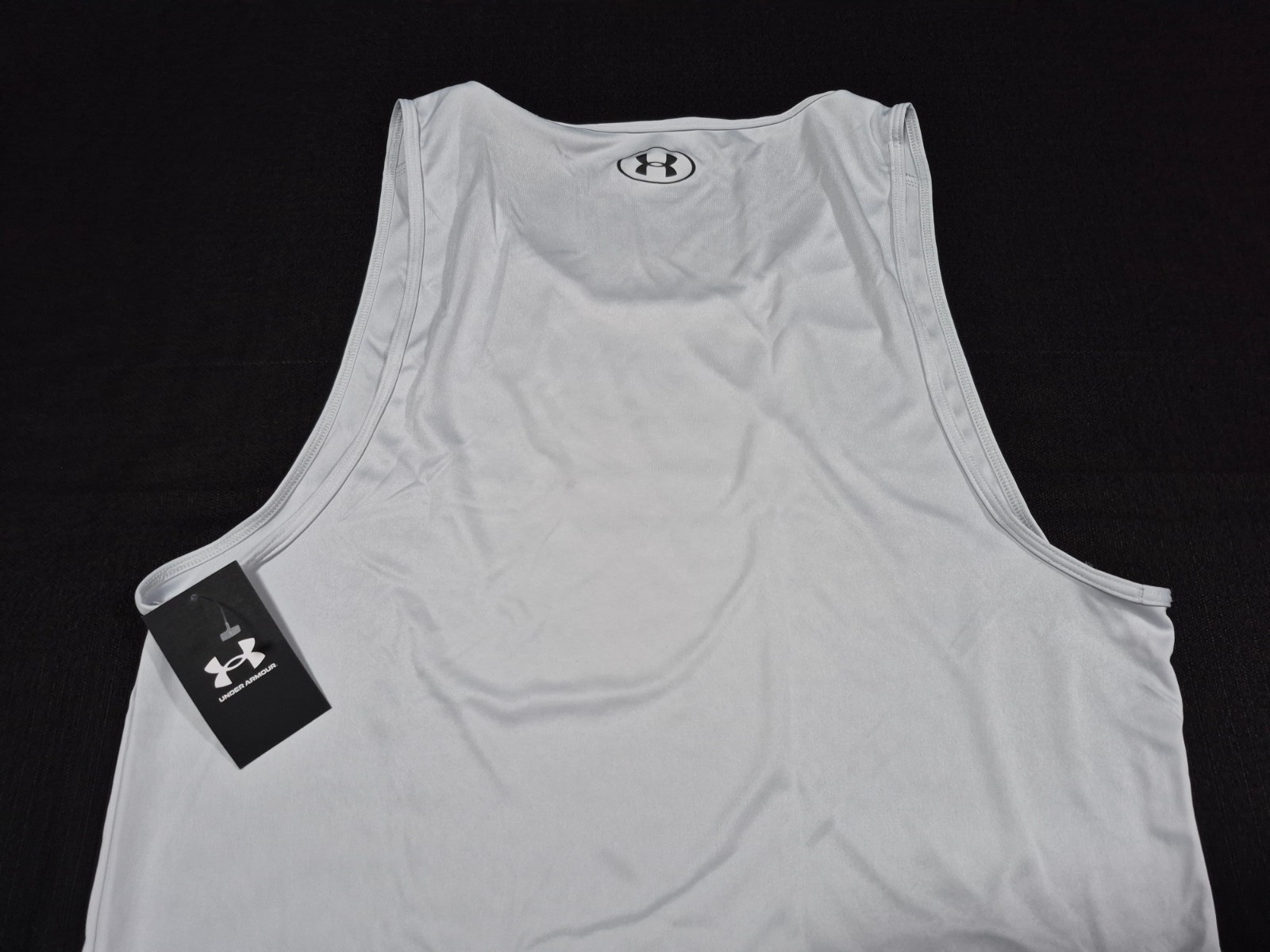 Under Armour Mens Velocity SL Light Gray Tank Heat Gear Loose 1383408-015