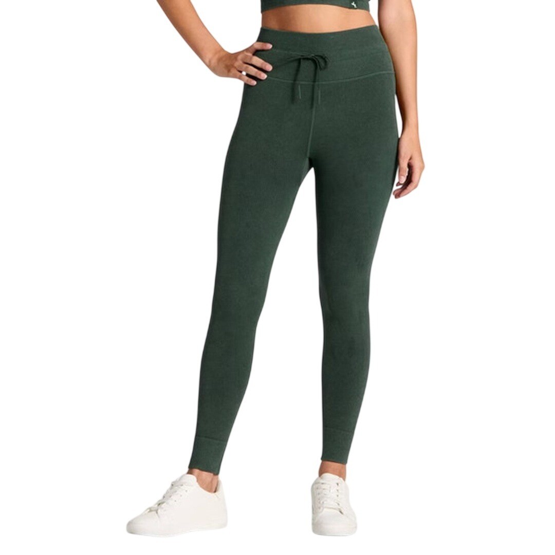 JoyLab Women’s Green Ribbed Knit Drawstring Activewear Leggings Size XL