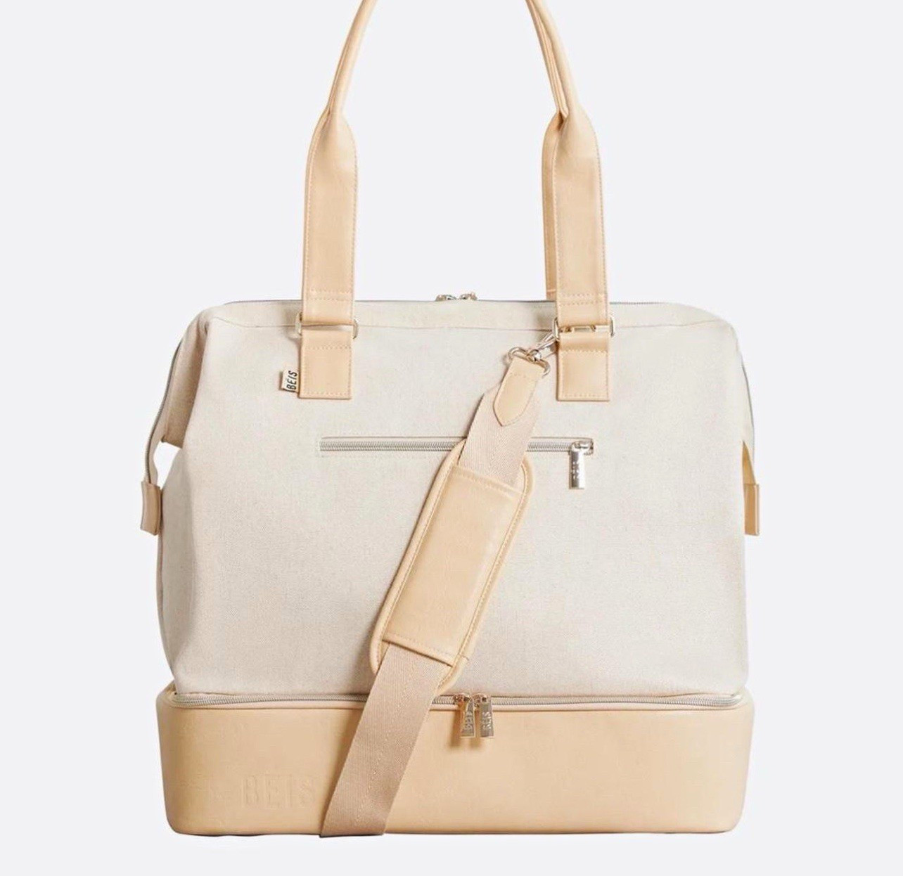 BEIS Biege Voyage Mini Weekender Bag Travel Carry On Luggage Laptop Canvas NWT