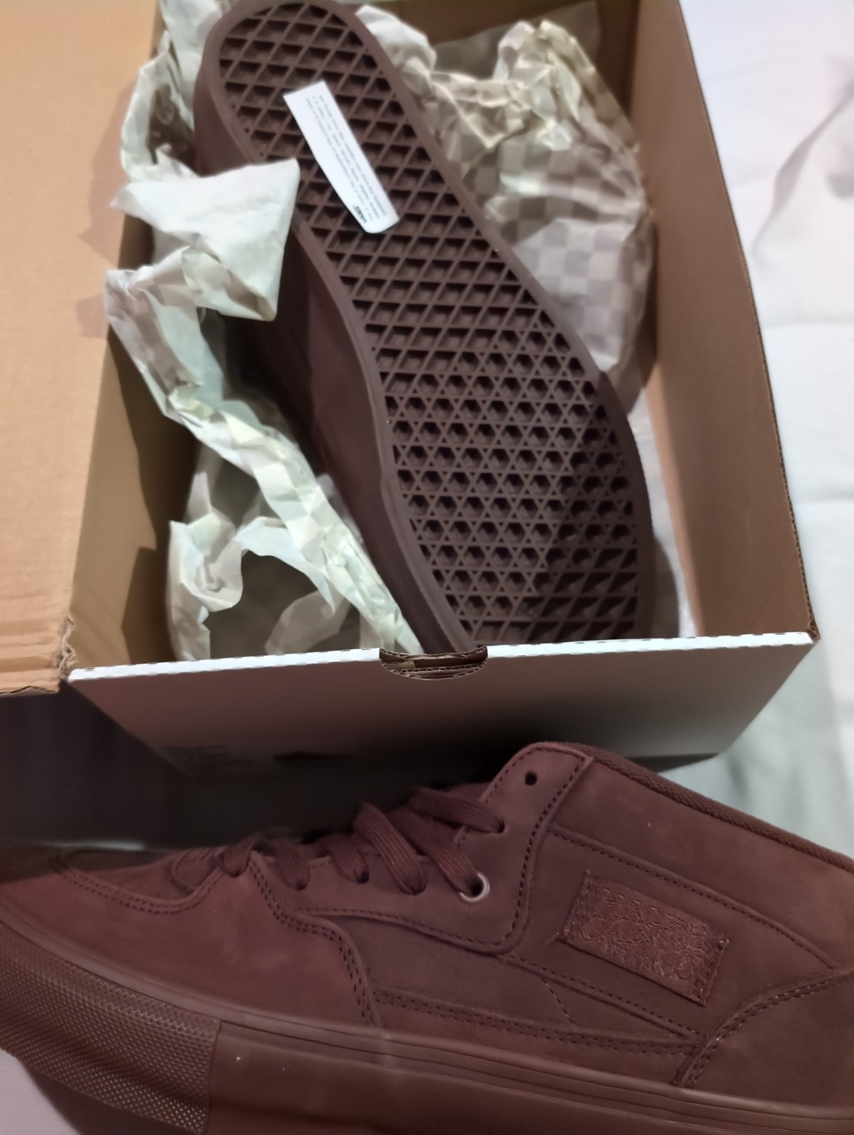 Vans Skate Half Cab Mono Chocolate Suede Sz US 12 Men New VN0A5FCDCHC Sneaker
