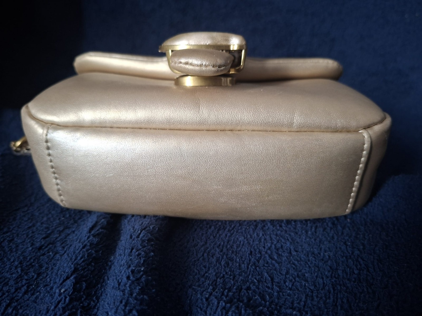 Coach Pillow Tabby Shoulder Bag Gold Beige Leather