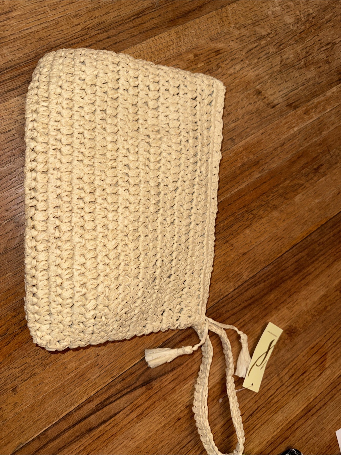 Clutch Straw Bag With Handle Zipper Clothes 12 X 8 X 2 New With Tag