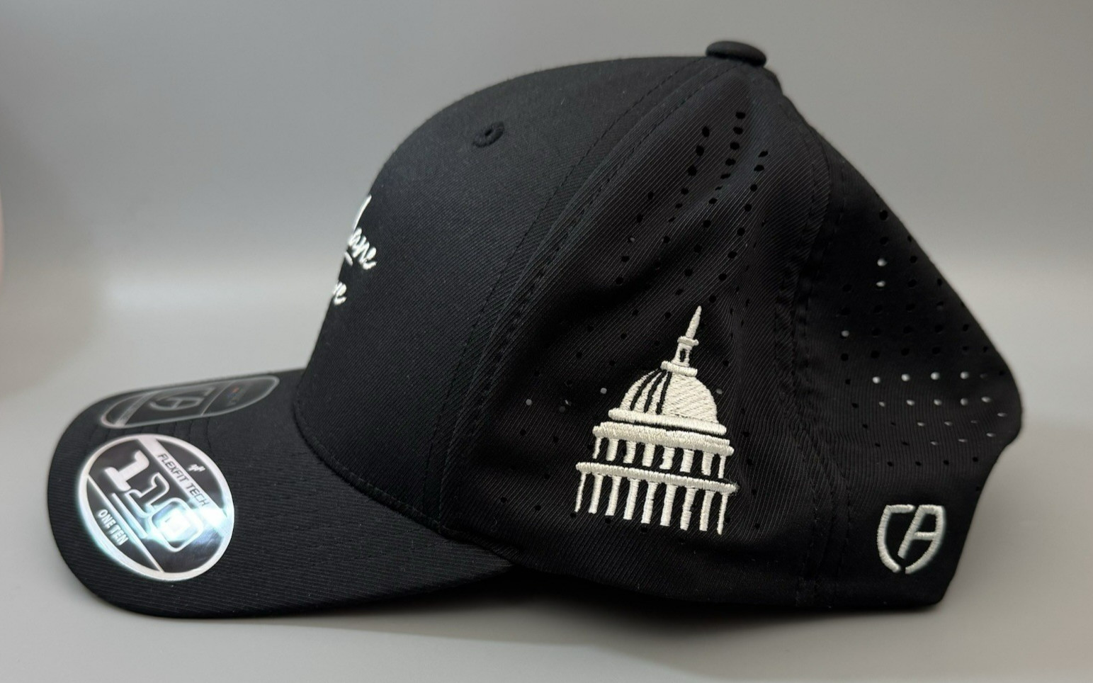 CA 110 FlexFit Tech Hat FAST LANE DRIVE Washington DC Black/White Capamerica NEW