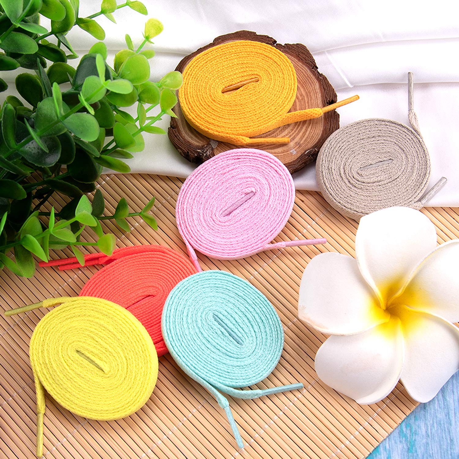 BQTQ 40 Pairs Colored Shoe laces Flat Shoelaces 28 inches, Multicolor