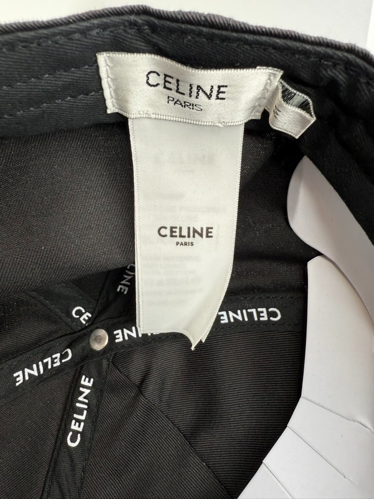 Celine Triomphe Black/Cream Adjustable Baseball Cap Women’s Medium