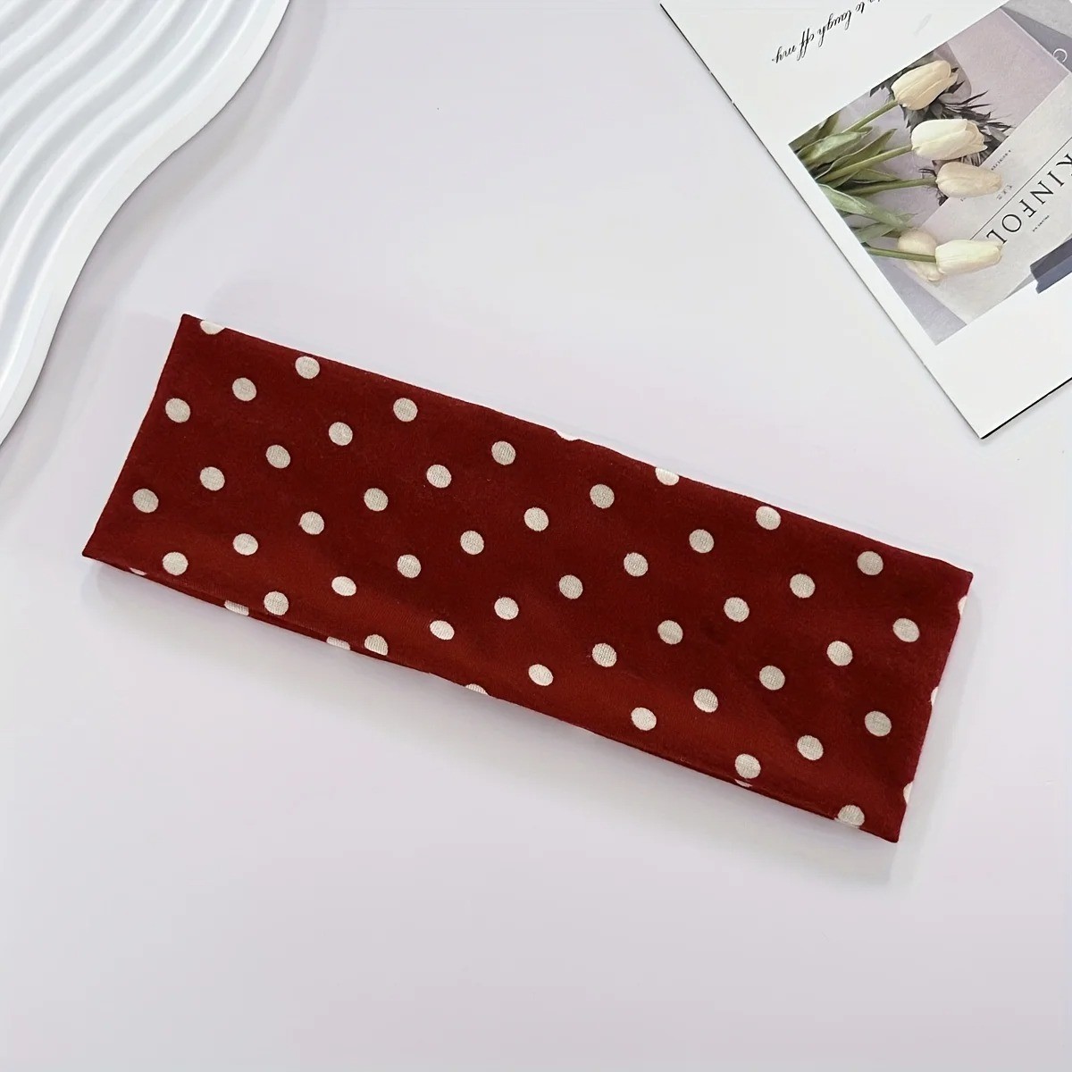Polka Dot Headband Women Wide sweatband Hair Band Non Slip Hair Accessory