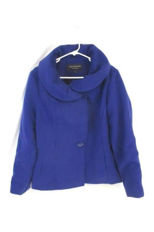 Centigrade Women’s Blue Button Up Coat Polyester Rayon Lined Size L
