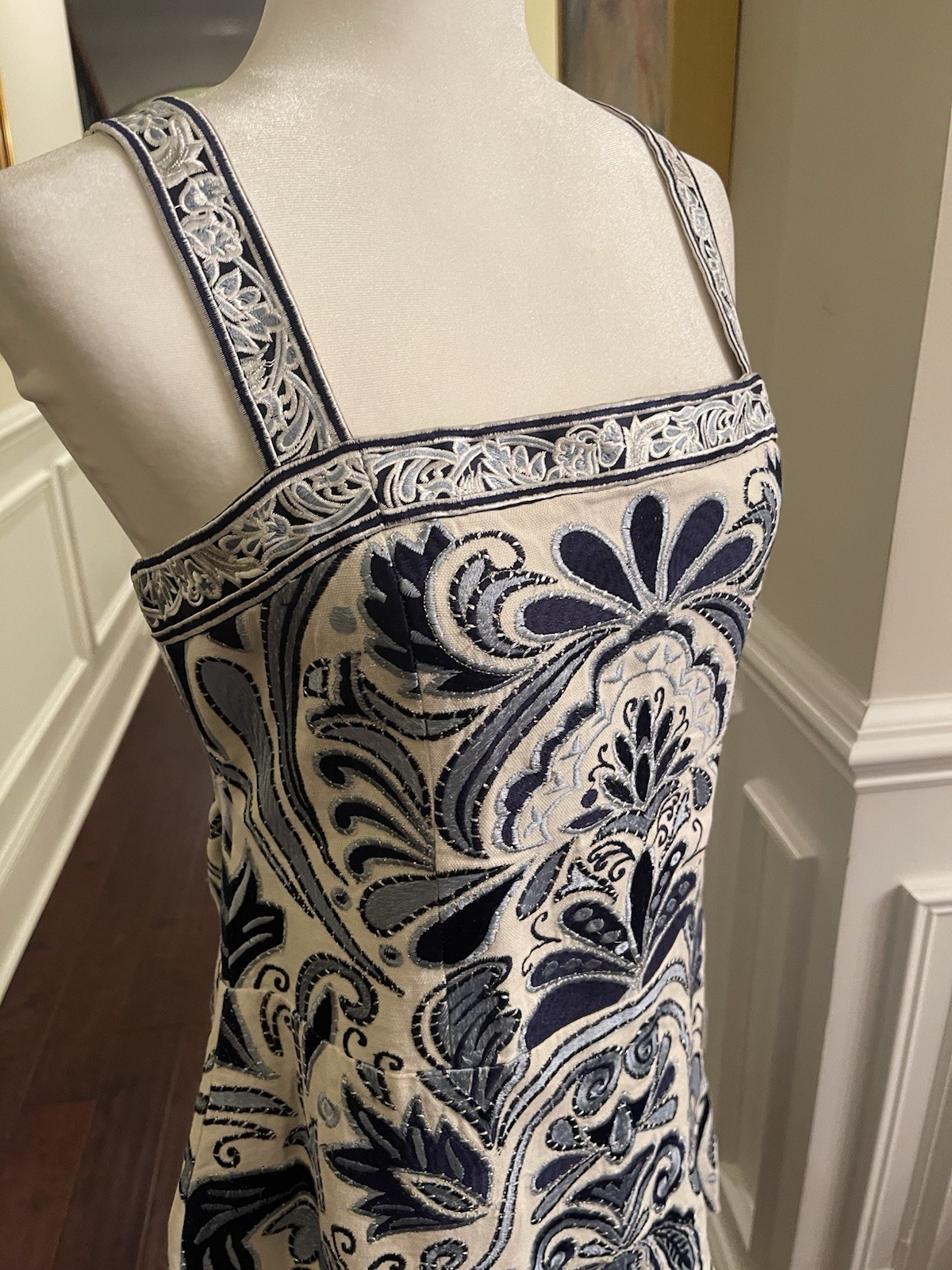 Alice + Olivia Kaiser Embroidered Canvas Mini Dress NWT $695.00 Sz 14