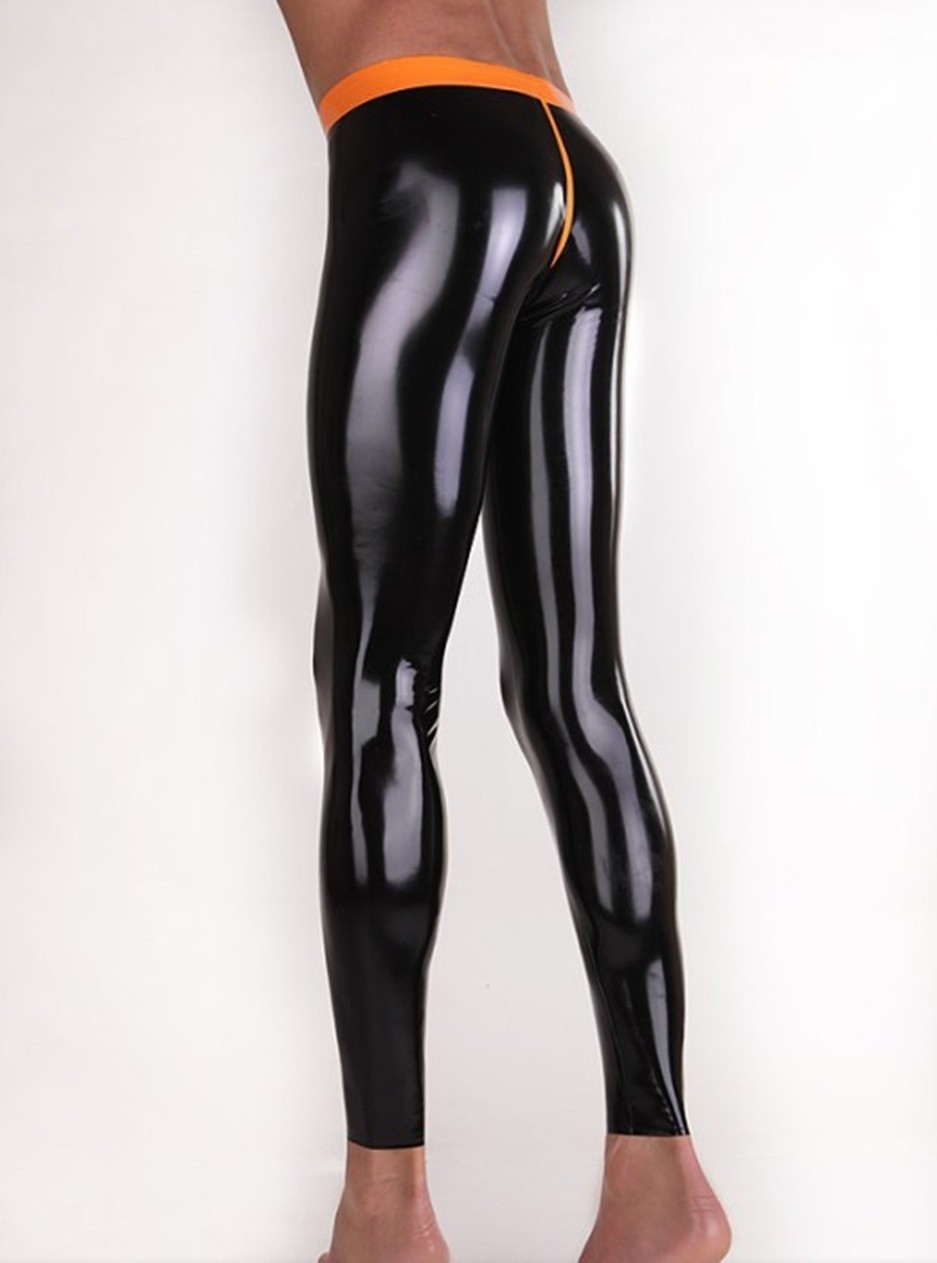 Latex Gummi Rubber trousers Pants 2 way crotch zip pouch customized 0.4mm #741-4