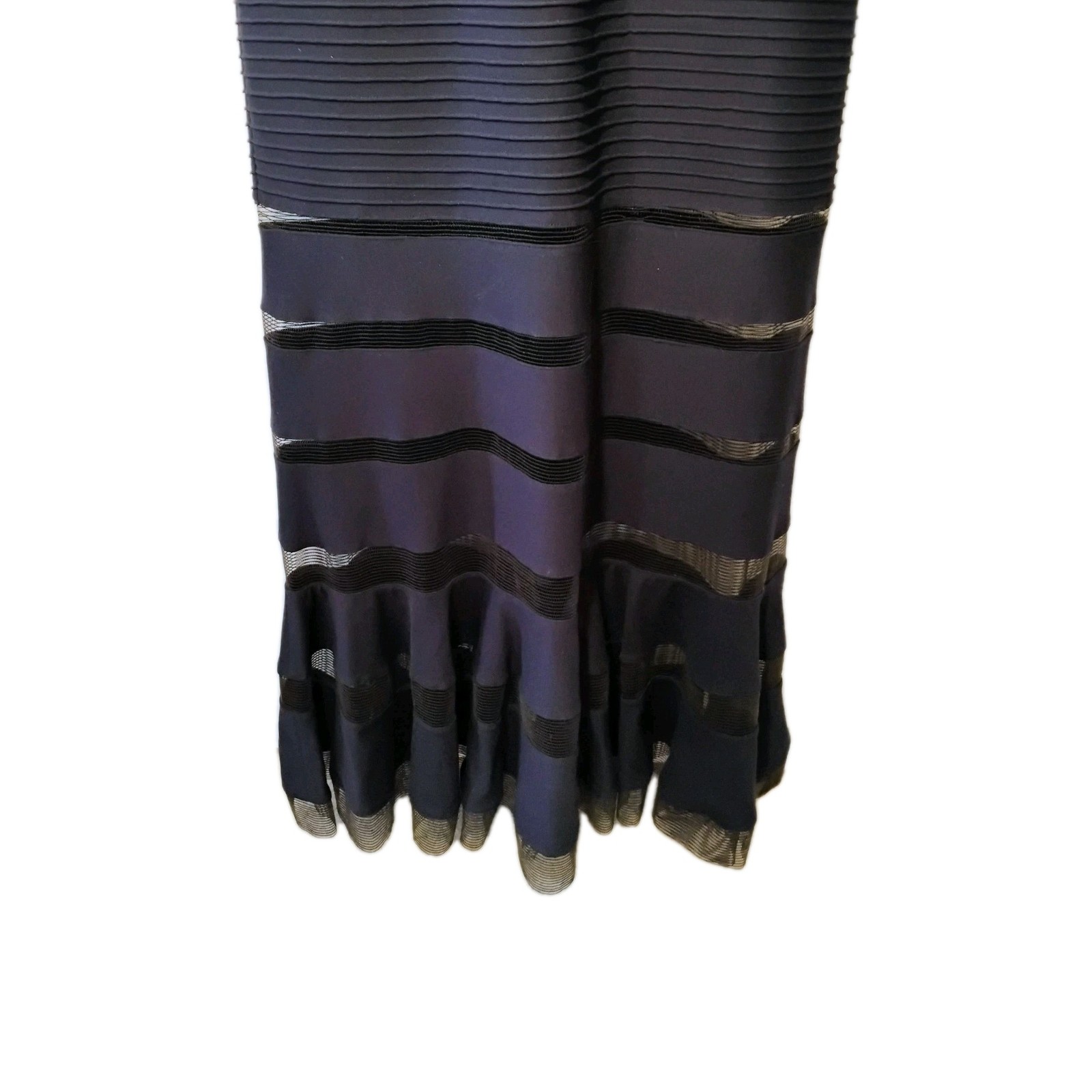 Tadashi Shoji Navy Sheath Full Length Dress Gown Size Medium