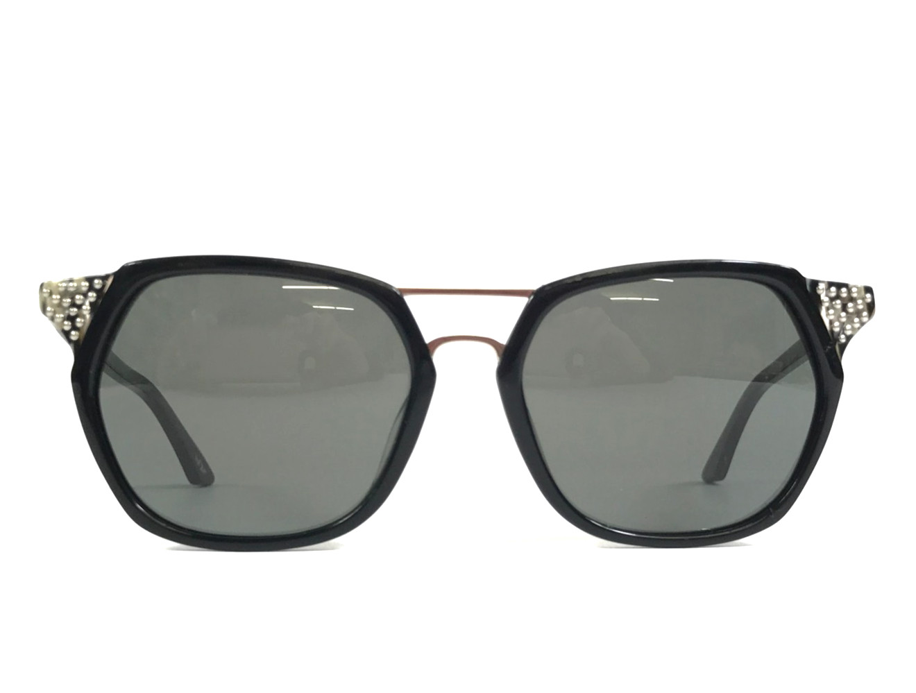 BOZ Sunglasses DESTINY 0005 Black Ivory with Pins Frames with Dark Gray Lenses