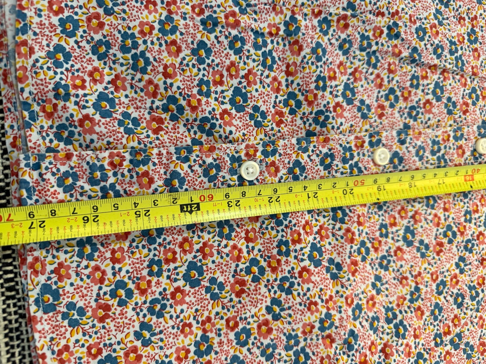 J. Crew Slim Flex Washed Flower Print Mens Button Up Size XL