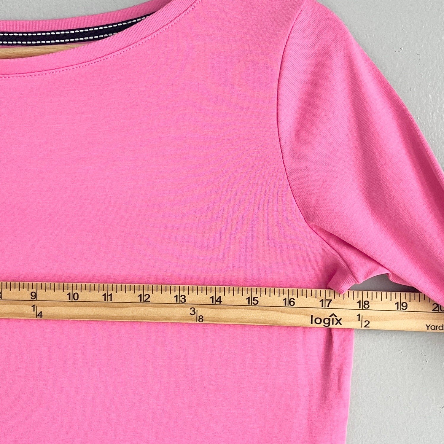 Talbots Petites Pink Pima Cotton 3/4 Sleeve Boat Neck Tee PM Petite Medium NWT