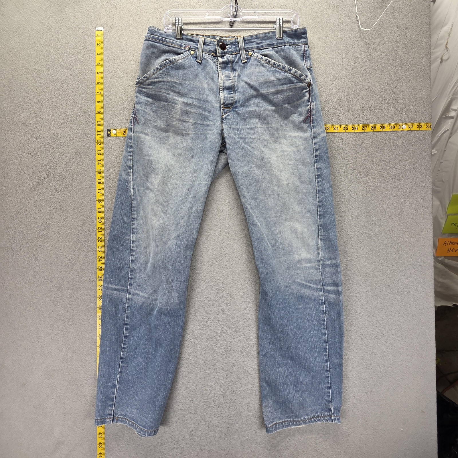 Vintage Levis Engineered Jeans Mens Blue Twisted Button Fly Fits 32×32