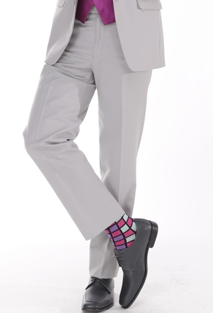 Men’s Cement Light Grey Dress Pants – Adjustable Waist 27 28 29″ Regular Rise