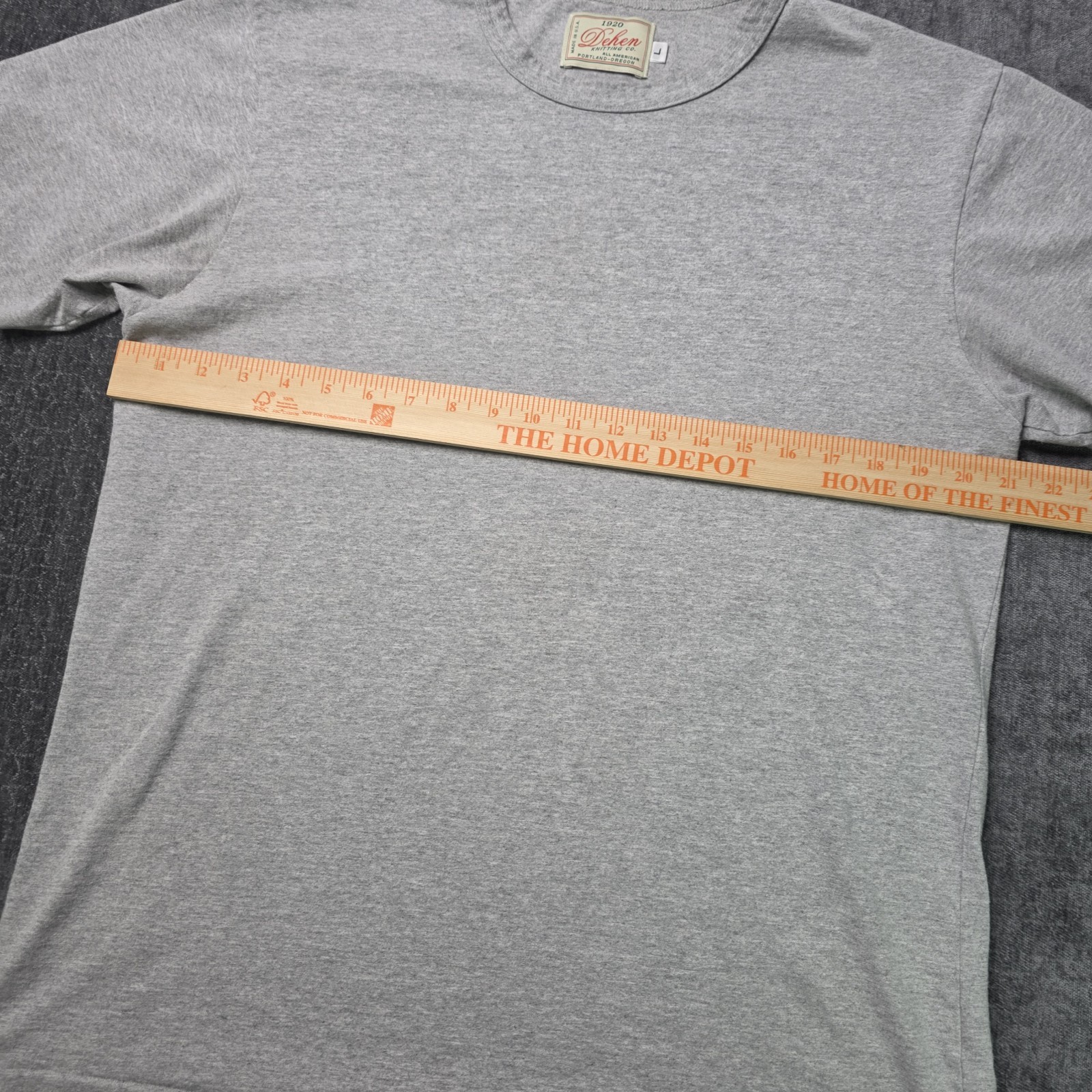 Dehen Knitting Co 1920 Heavy Duty T-Shirt Men’s L Made In USA Gray Thick Cotton