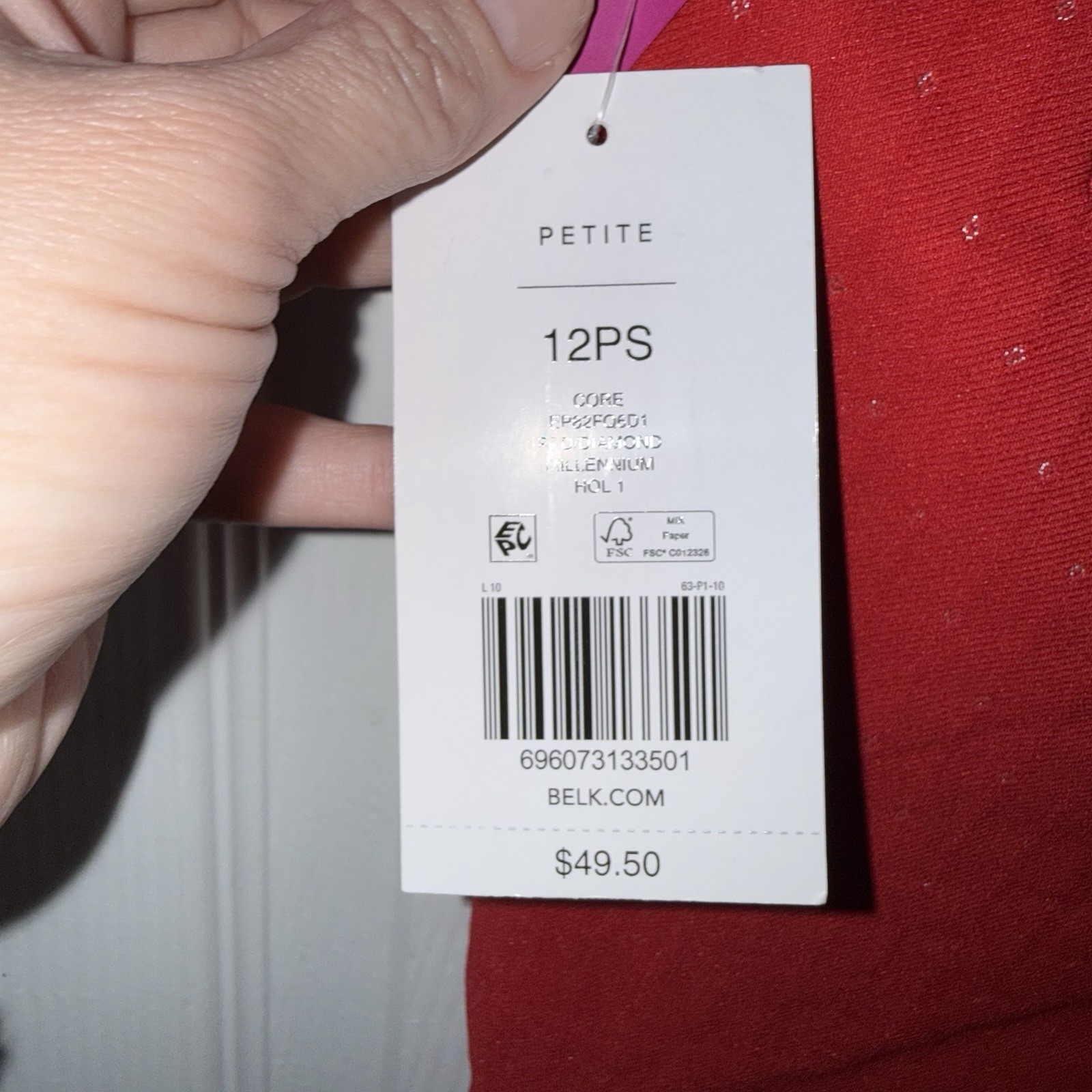 Kim Rogers Millenium Straight Women’s Size 12PS Red Pants New NWT