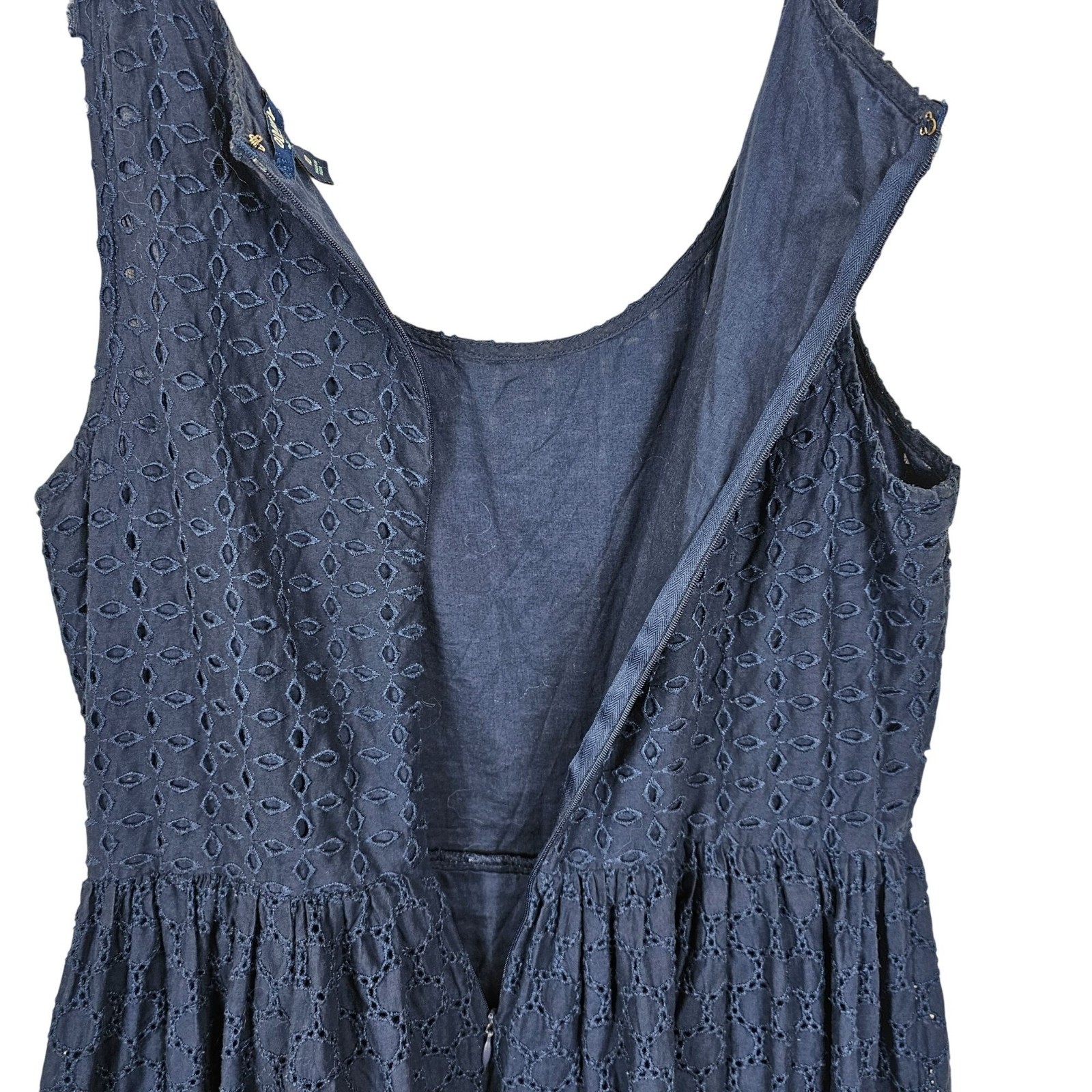 Womens Dress 10 Blue Cottagecore Prairiecore Festival Lined Boho Casual Beachy