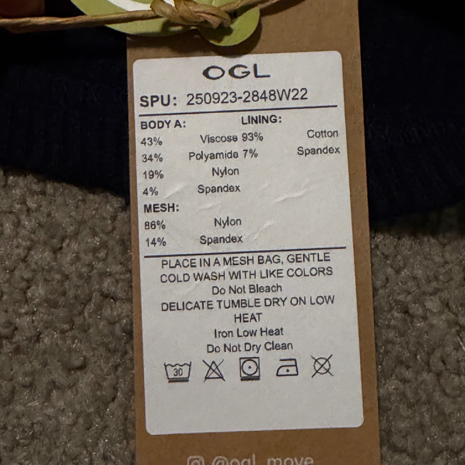 OGL Textured Rib Mockneck Sleeveless Brami Smoky Navy Blue Small NWT
