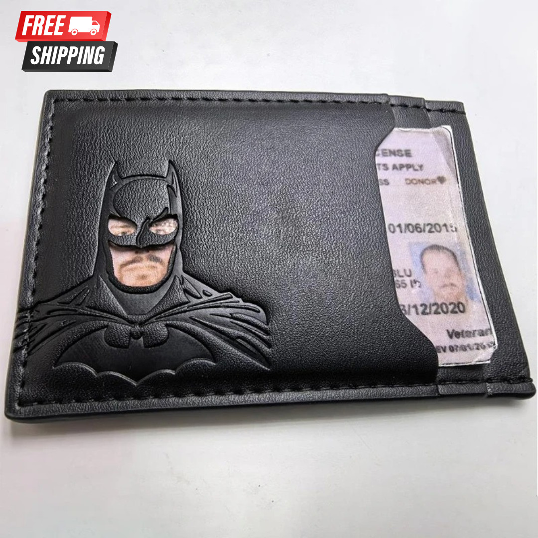 Leather Slim Card Holder Wallet RFID Blocking for Men & Women ID Window Black