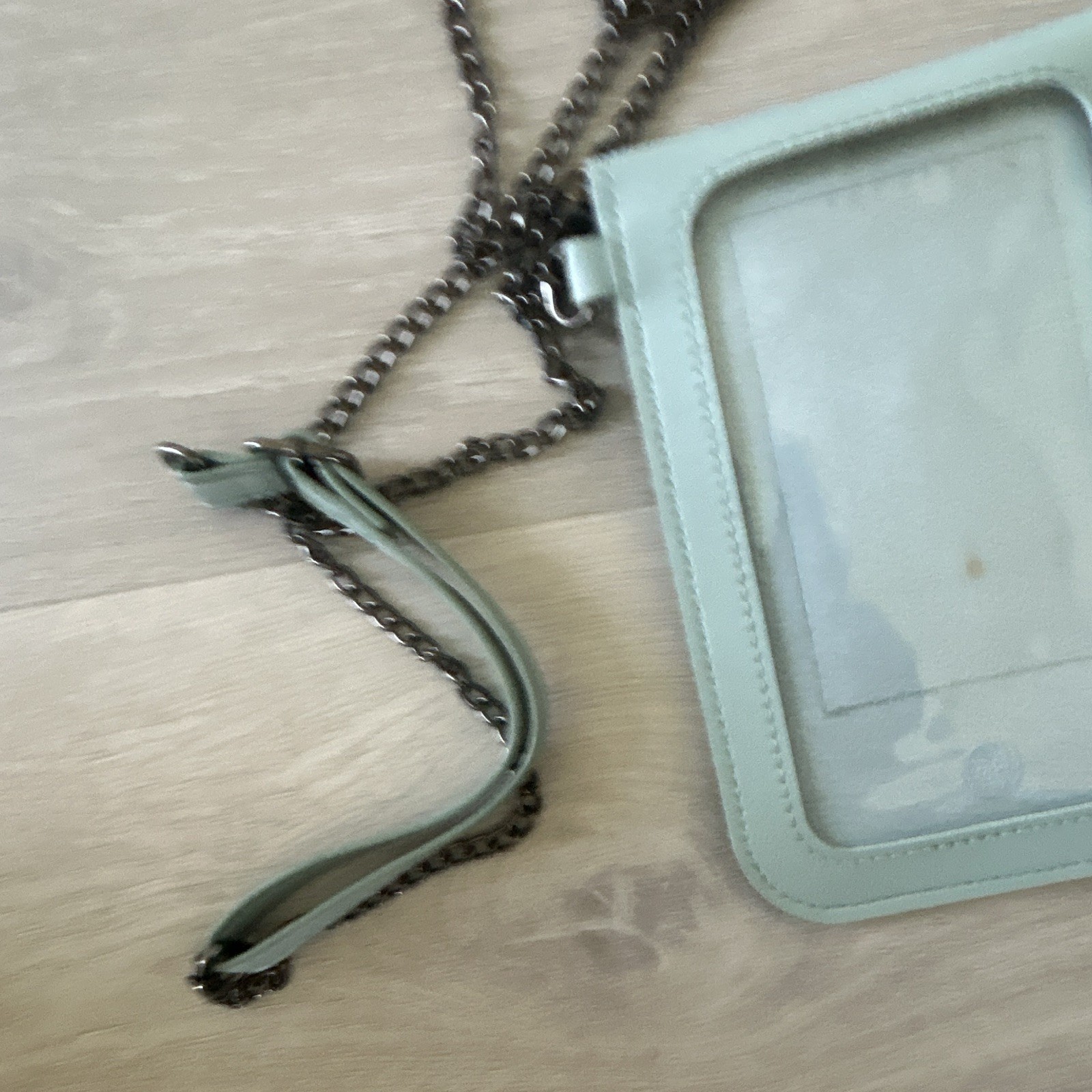 Savetthegirls Mint blue ID/Document Holder Wallet w/ Chain Strap & ID Window