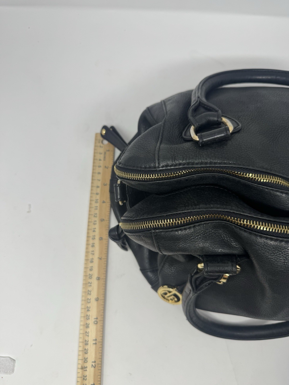 Audrey Brooke Purse black gen leather shoulder bag tote, Some wear As Shown