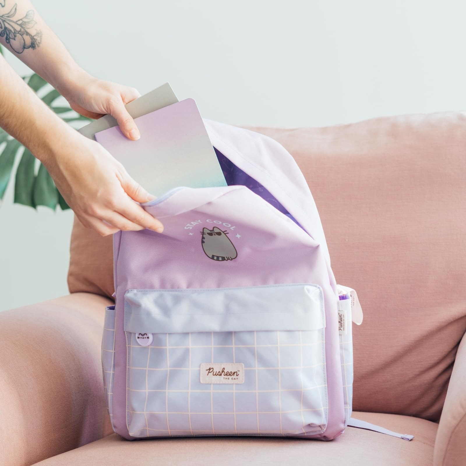 Pusheen Backpack 25L Cute Cat Design, 7.9×11.4×16.5in, Perfect Gift for Cat Love
