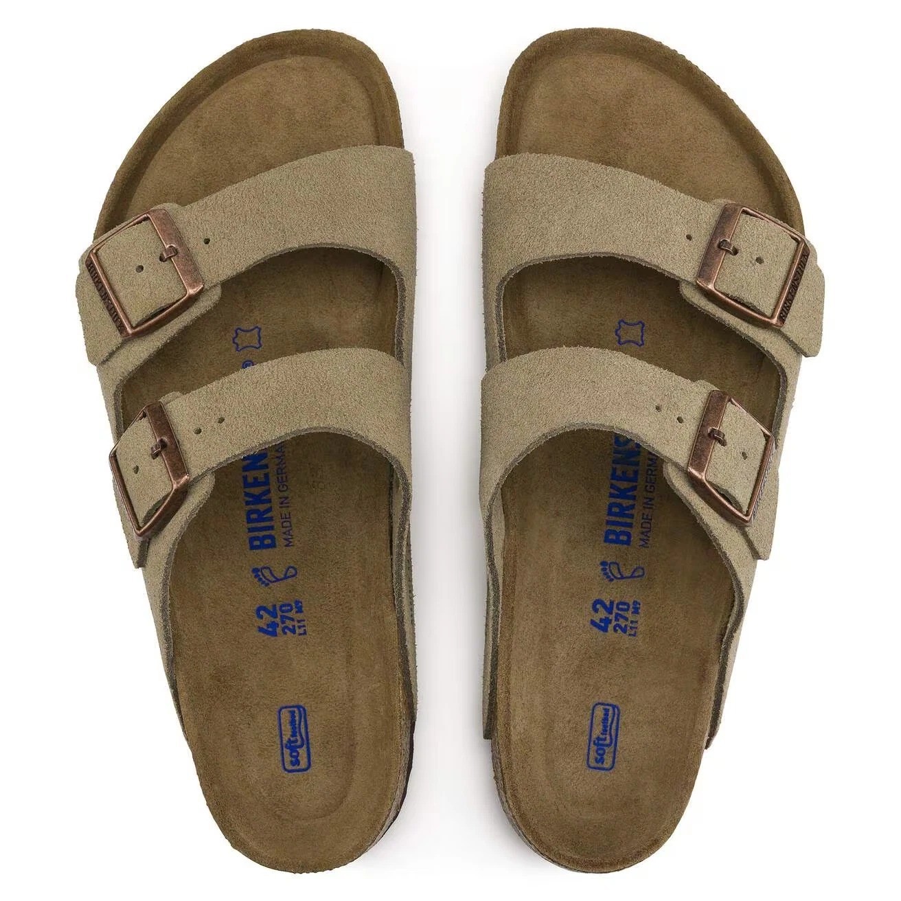 Birkenstock Arizona Soft Footbed Suede Leather Sandals Taupe Black Mocha Mink