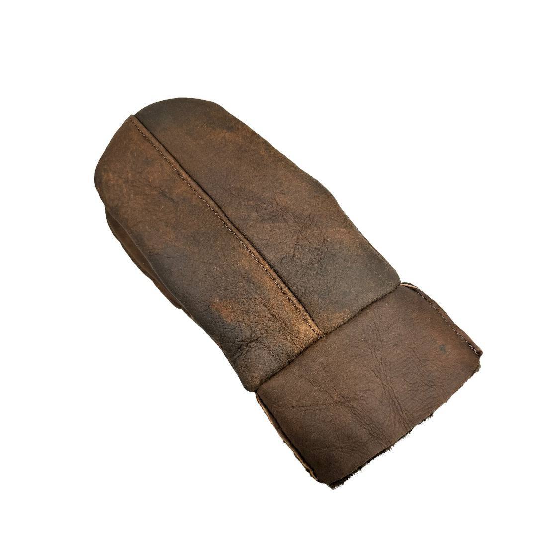 Vintage Men’s Women’s Genuine Shearling Sheepskin Leather Mittens Fur Gloves