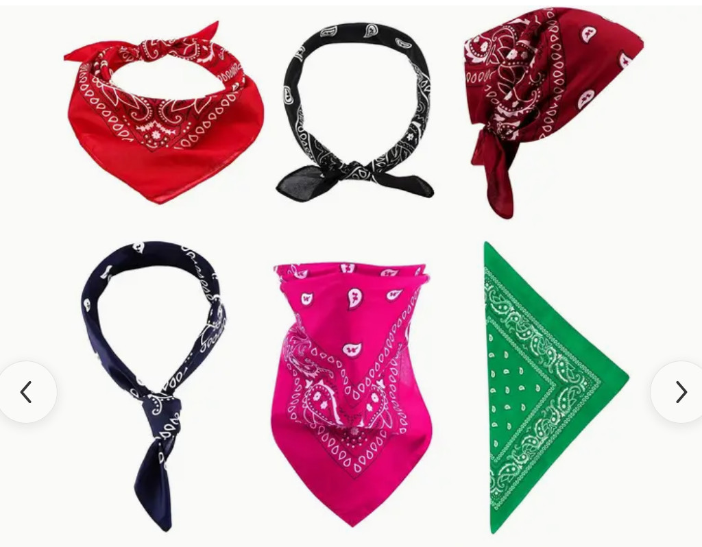 Black Bandana 100% Cotton Paisley Print Double-Sided Head Neck Face Mask 21-22″