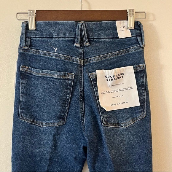 NWT Good Legs Chewed Hem Ankle Straight Leg Jeans Indigo765 Size 25/0
