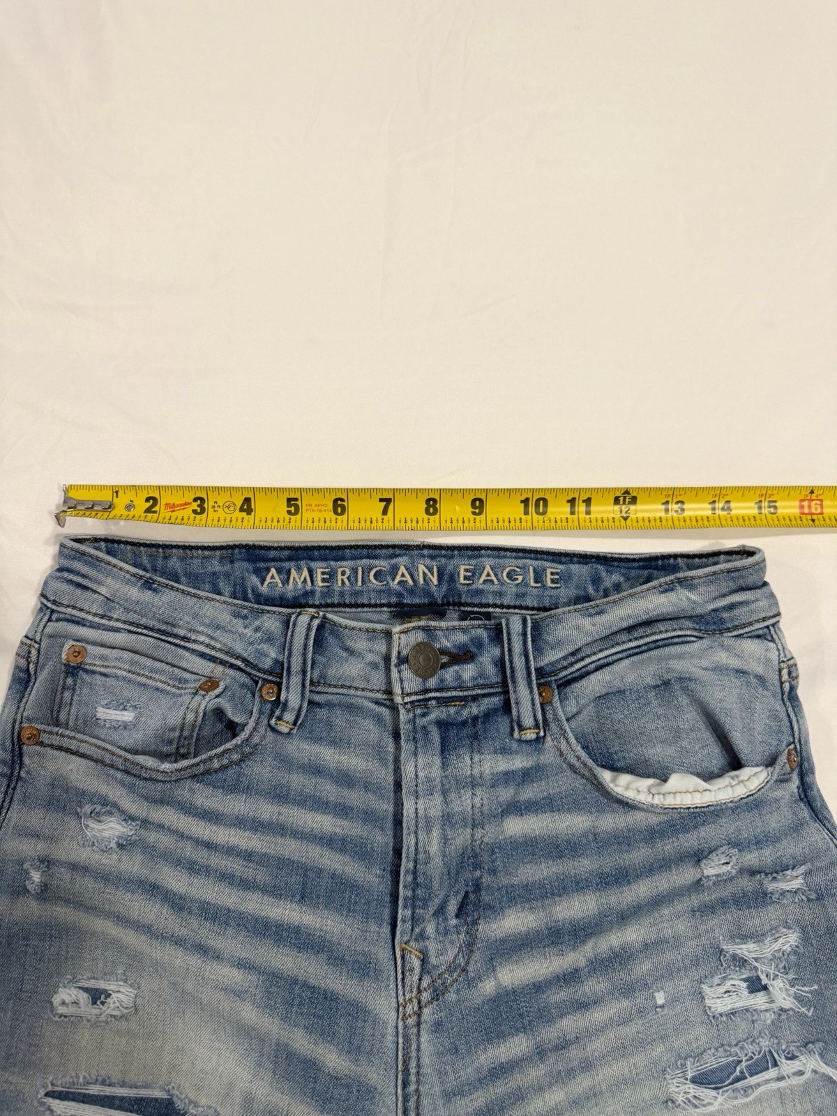 American Eagle Airflex+ Mens Jeans 29×30 Athletic Fit Blue Denim Distressed