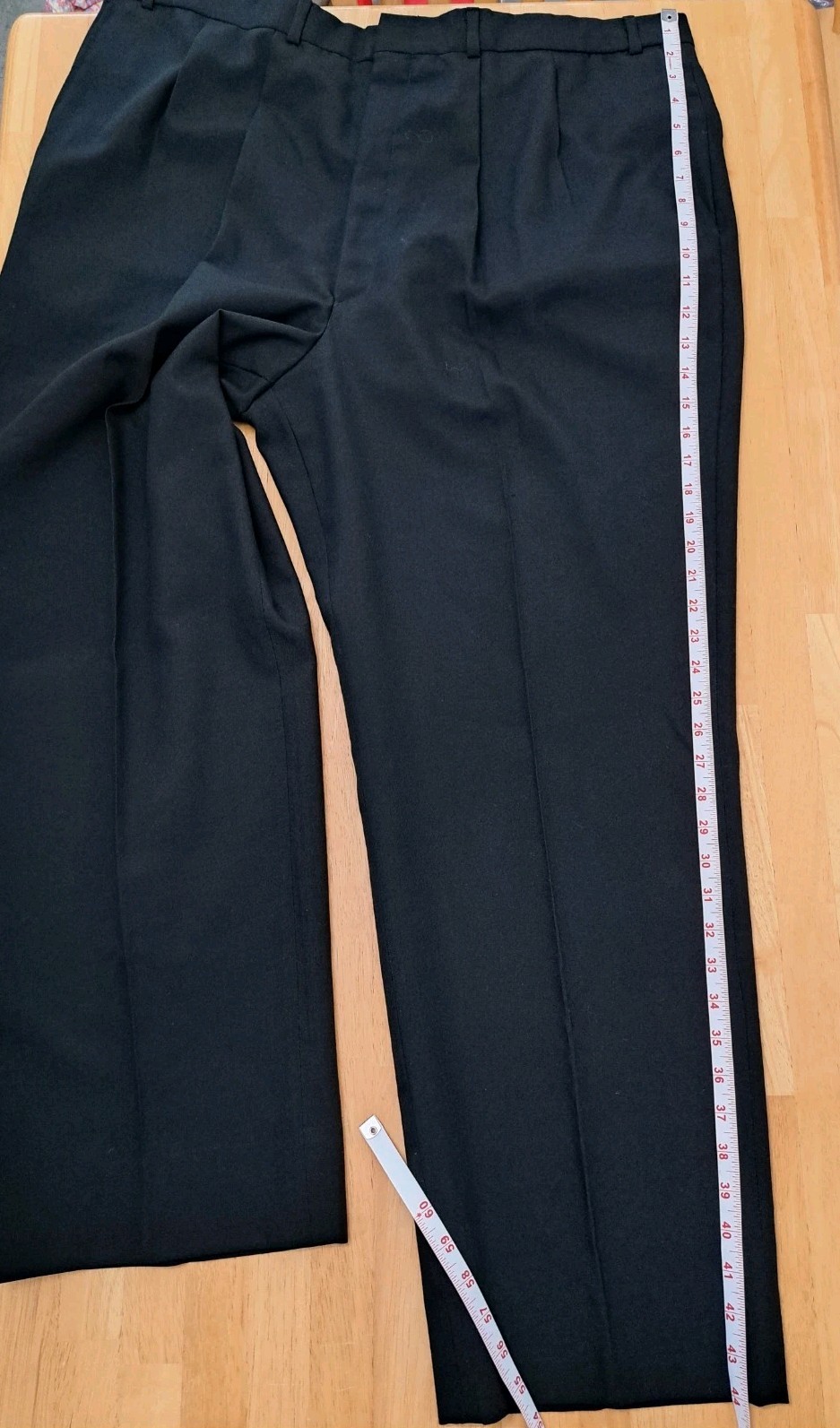 Stafford Tailored Fit Black Suit 50R Jacket 42×30 Pants Polyester & Worsted Wool