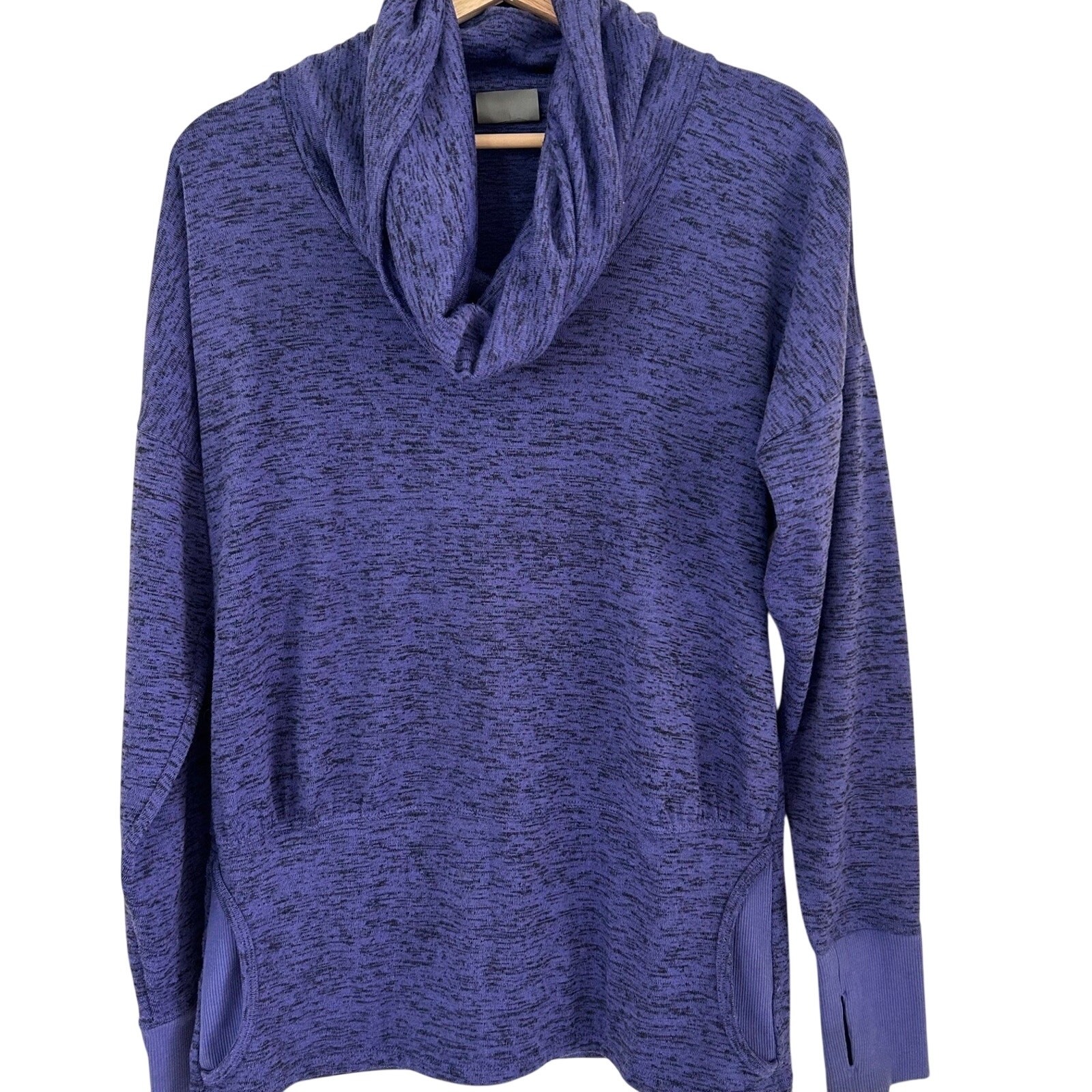 Athleta Sweatshirt Batwing and Robin Women Size S Purple Cowl Neck Long Sleeve