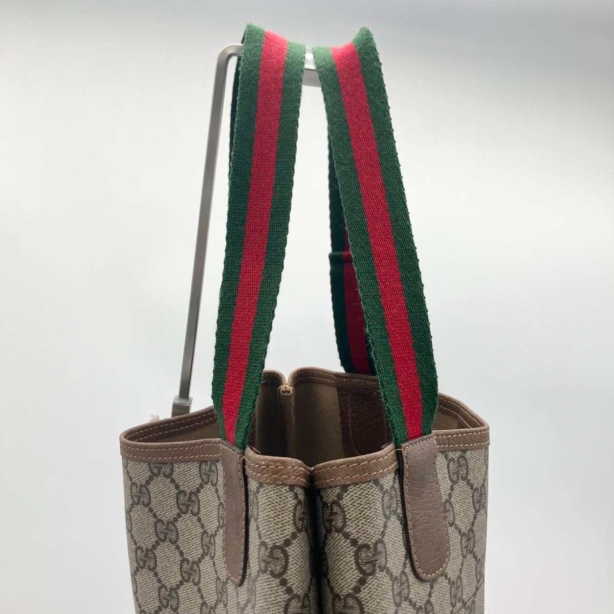 Gucci GG Supreme Sherry Line Tote Bag Interlocking Beige